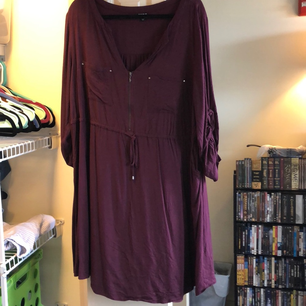 Maroon dress 3/4 sleeves, Torrid, size 3 🌺☀️💜